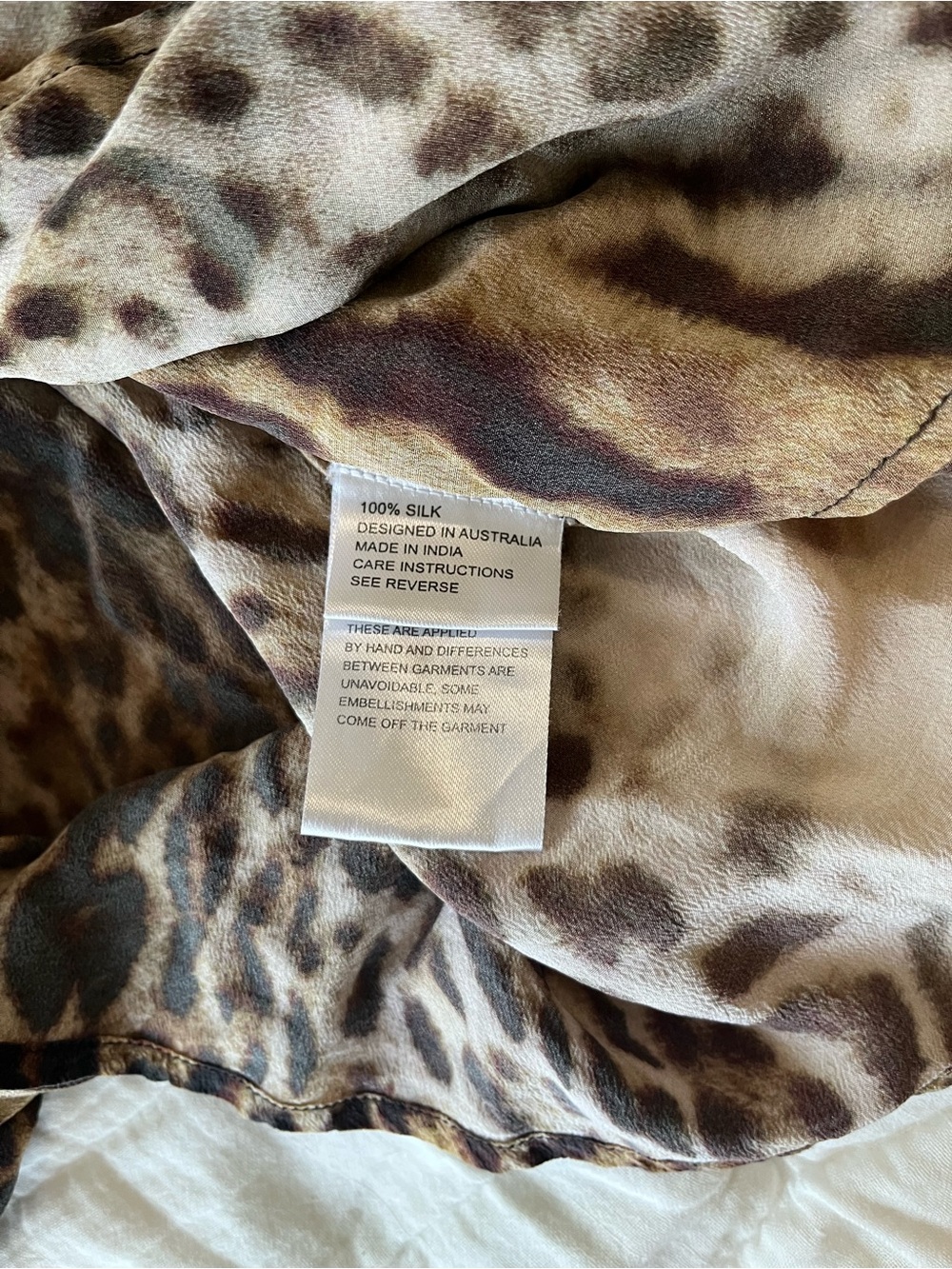 Camilla Leopard Print Silk embellished rhinestone Romper Playsuit in Brown & Tan - Picture 11 of 16